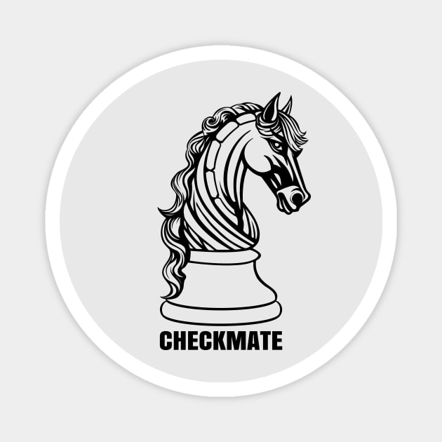 Checkmate - Horse Chess Piece Magnet by ronr3d